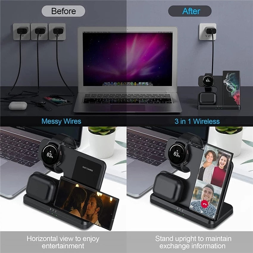3 in 1 Wireless Charging Dock Station for Samsung 3 in 1 Wireless Charging Dock Station for Samsung